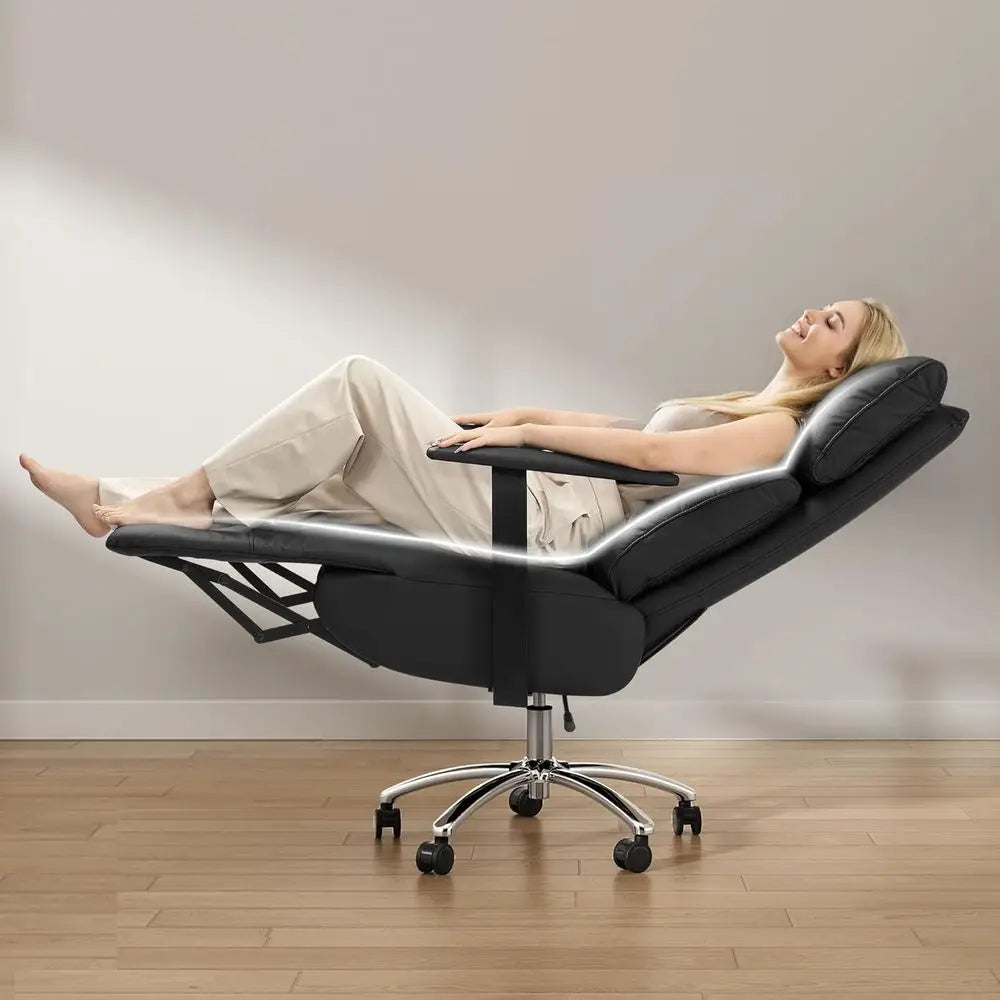 Ergonomic Zero Gravity Reclining Office Chair with Adjustable Headrest and Footrest, 170° Comfortable Leather Executive Desk Cha