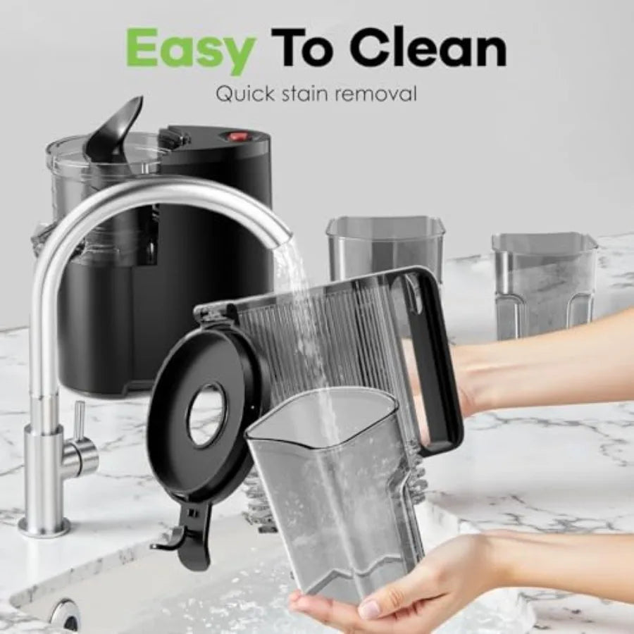 Cold Press Juicer 5.8 Wide Feed Chute Juice Extractor Machine with 400W High Juice Yield Slow Masticating Juicer for Whole Vege