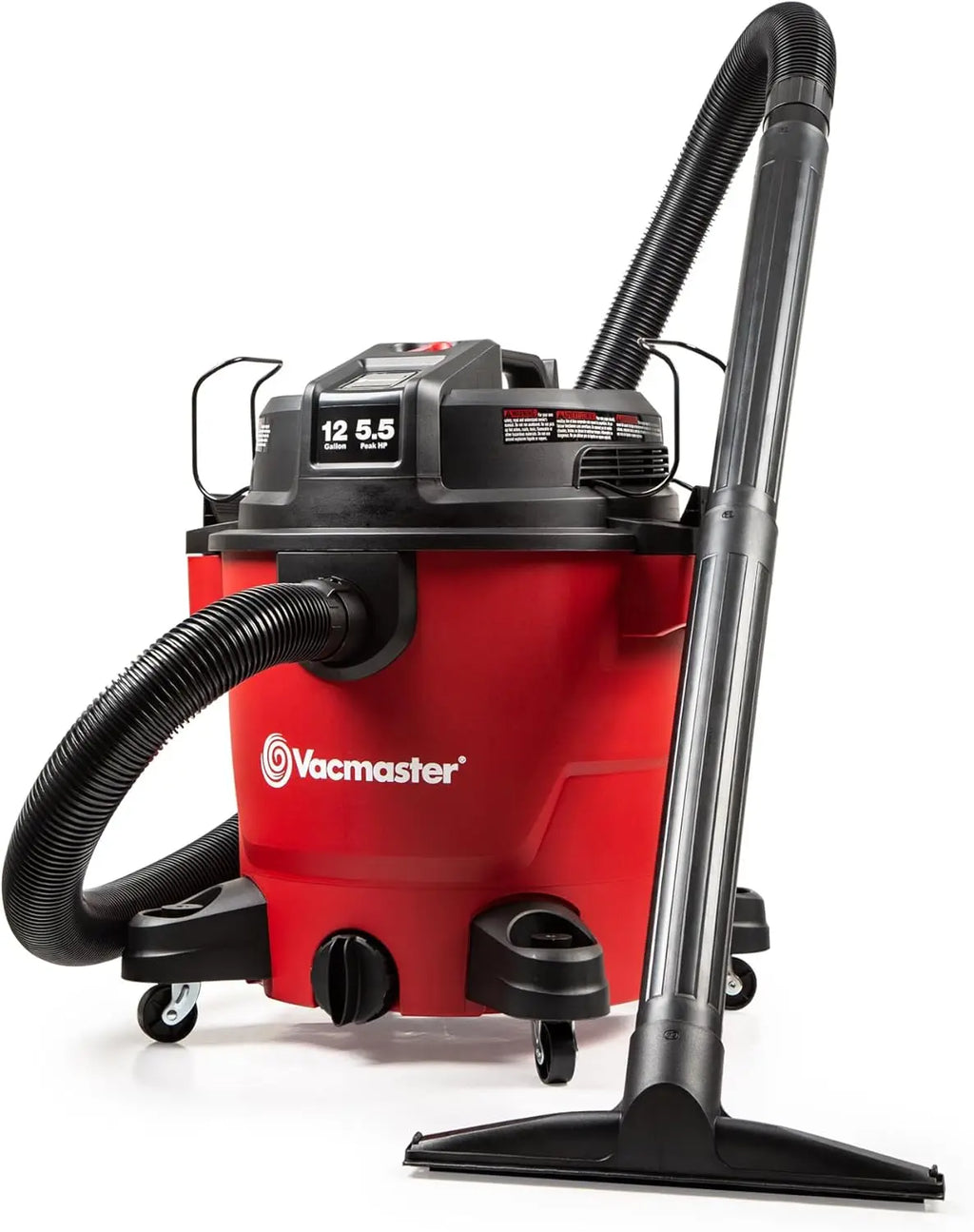 12-Gallon Heavy-Duty Wet/Dry Vacuum with 5.5 HP Motor, 9 Accessories & 27-Foot Reach