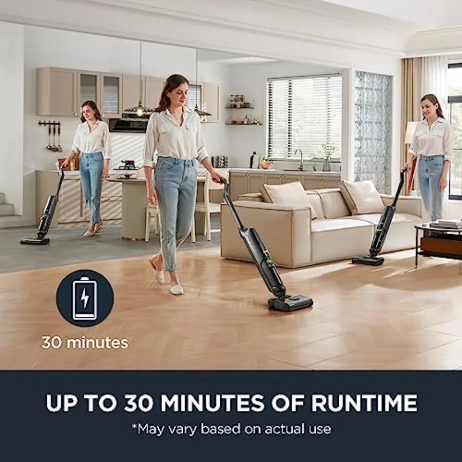 Wet Dry Vacuum Cleaner Cordless Mop Vacuum Cleaner with Self-Cleaning System Lightweight Hardwood Floors Vacuum for Pets and St