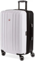 Expandable Hardside Spinner Luggage, Black/White Checked-Large 28-Inch, Durable Travel Suitcase for Easy Mobility