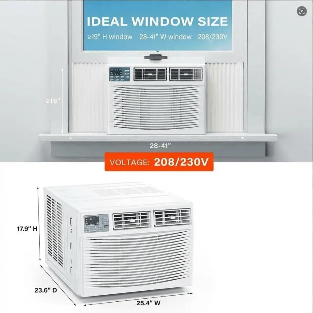 Window Air Conditioner Heat Pump, 18000 BTU 7-in-1 Smart Inverter Window AC Unit 750 Sq ft Cool Heat Fan