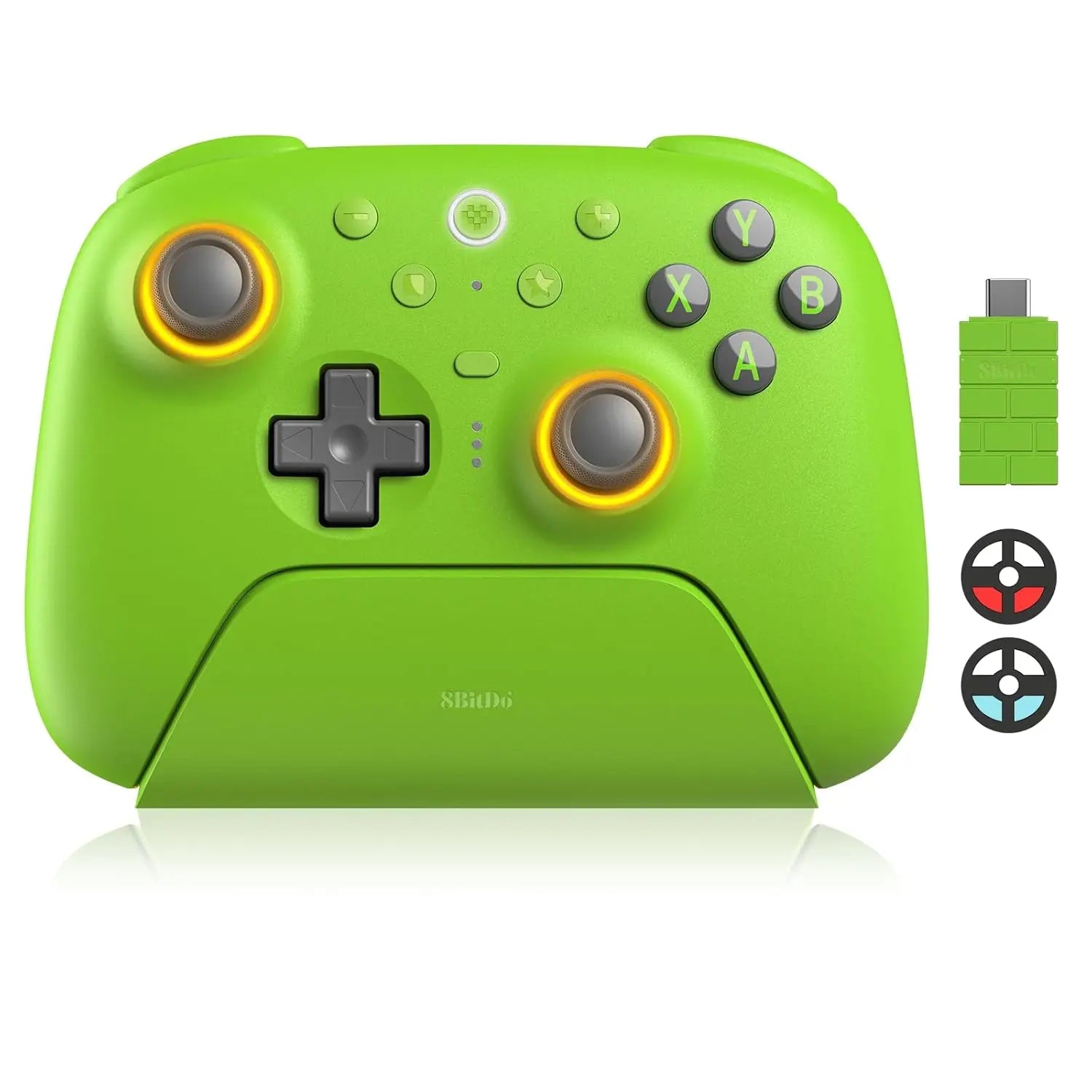 Pro Wireless Controller with TMR Joysticks, Hall Effect Triggers, RGB Ring & Dock for Windows/Android