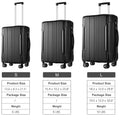 Luggage Set 3 Pcs Hardshell Suitcases, TSA Lock, Lightweight Travel Luggage 20" Carry on 24" 28" Checked for Family Trips