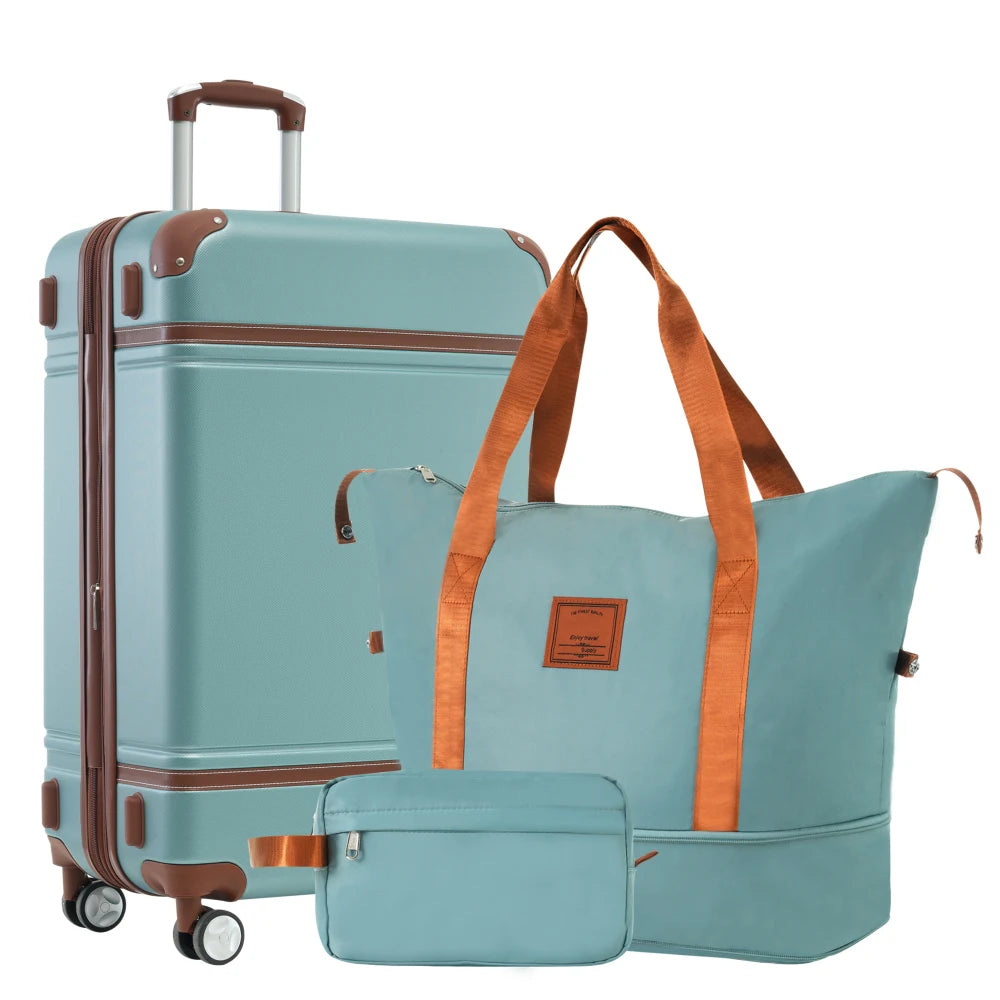 28"Hardshell Luggage Sets with Bags Lightweight Suitcase Double Spinner Wheels with TSA Lock ,Single Vintage Luggage ,Suitcase