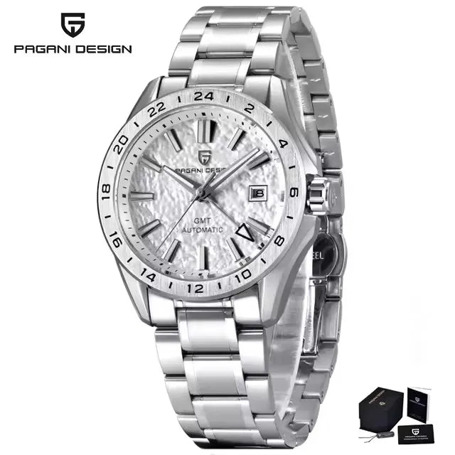 PAGANI DESIGN 39MM New GMT Sky blue dial Luxury Men Mechanical Watch Water Resistance Sapphire Glass Automatic watches for men