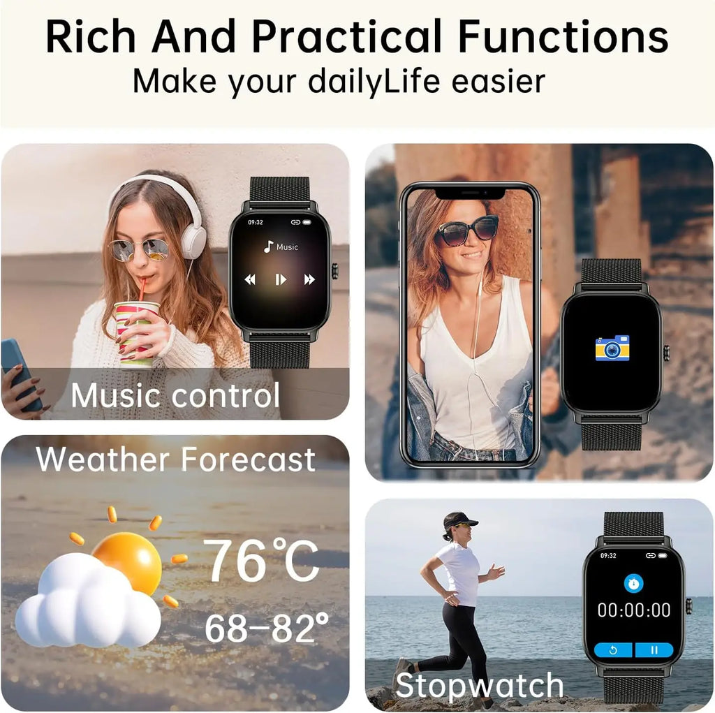 Smart Watch for Men & Women: Fitness Tracker with Heart Rate, Sleep Monitor, Waterproof, Compatible Android iPhone