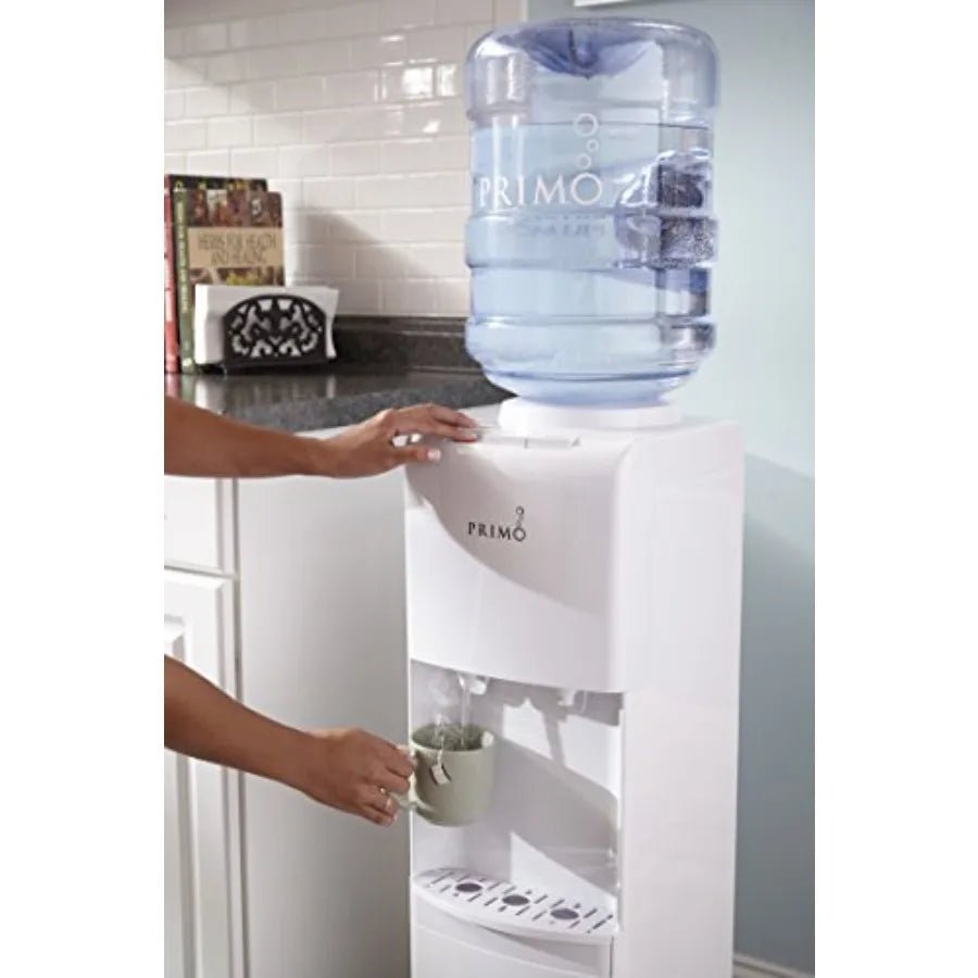 Top-Loading Water Dispenser 2 Temp Hot-Cold for 5 Gallon Bottle with Child-Resistant Safety Feature White