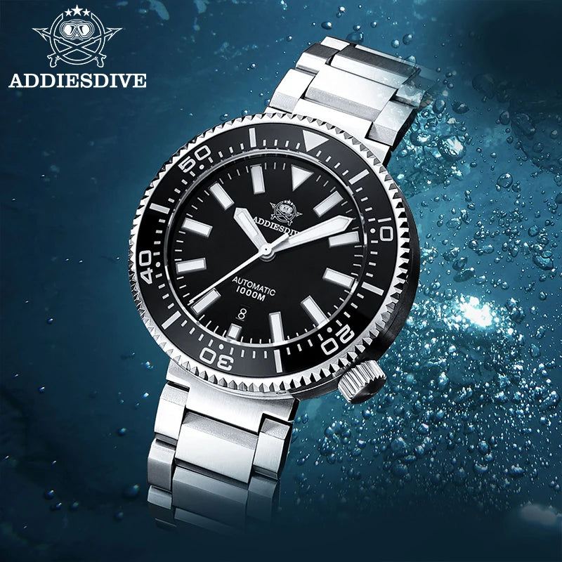 ADDIESDIVE Luxury Men's Diver Watch 1000m Sapphire Crystal Super Luminous BGW9 Movement  821 Automatic Mechanical Couple Watches