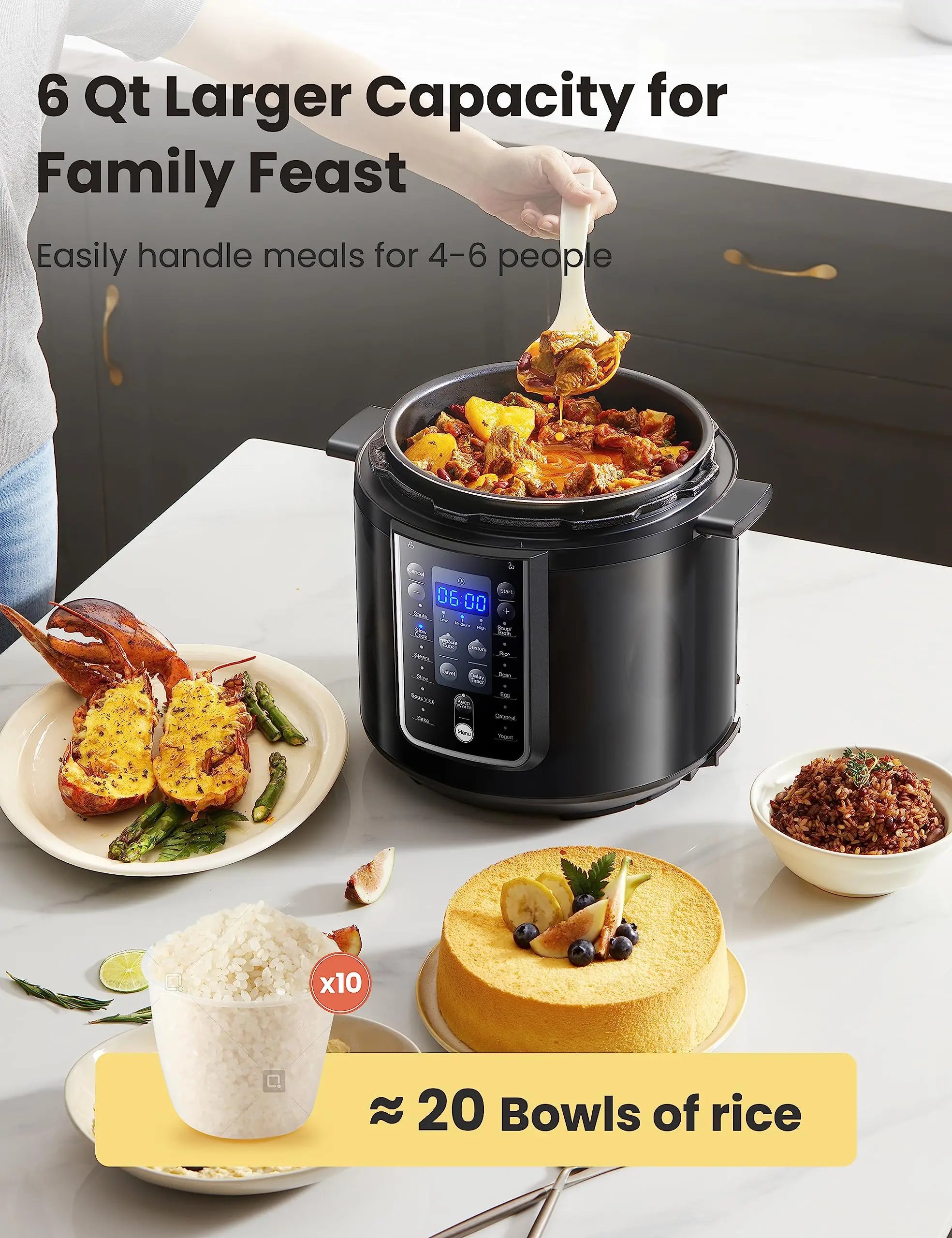 COMFEE’ 9-in-1 Electric Pressure Cooker 13 Presets Instant Multi Cooker Olla de Presion Slow Cooker Rice Cooker Steamer Sauté Y