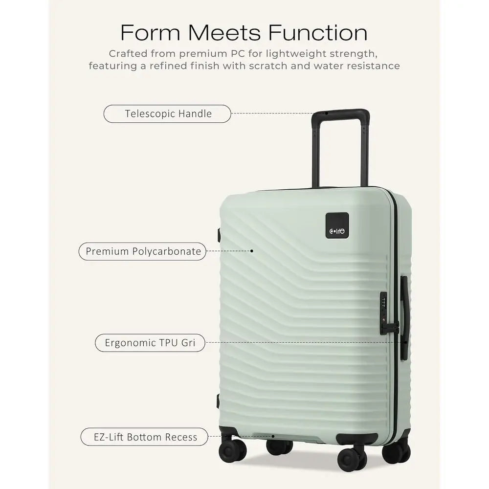 3-Piece Expandable Hardside Luggage Set with Spinner Wheels & TSA Lock, 20/24/28 (Light Green)