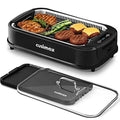 Indoor Grill Smokeless 1500W Electric Griddle for Korean BBQ with LED Smart Display Tempered Glass Lid Non-stick Removable Plat