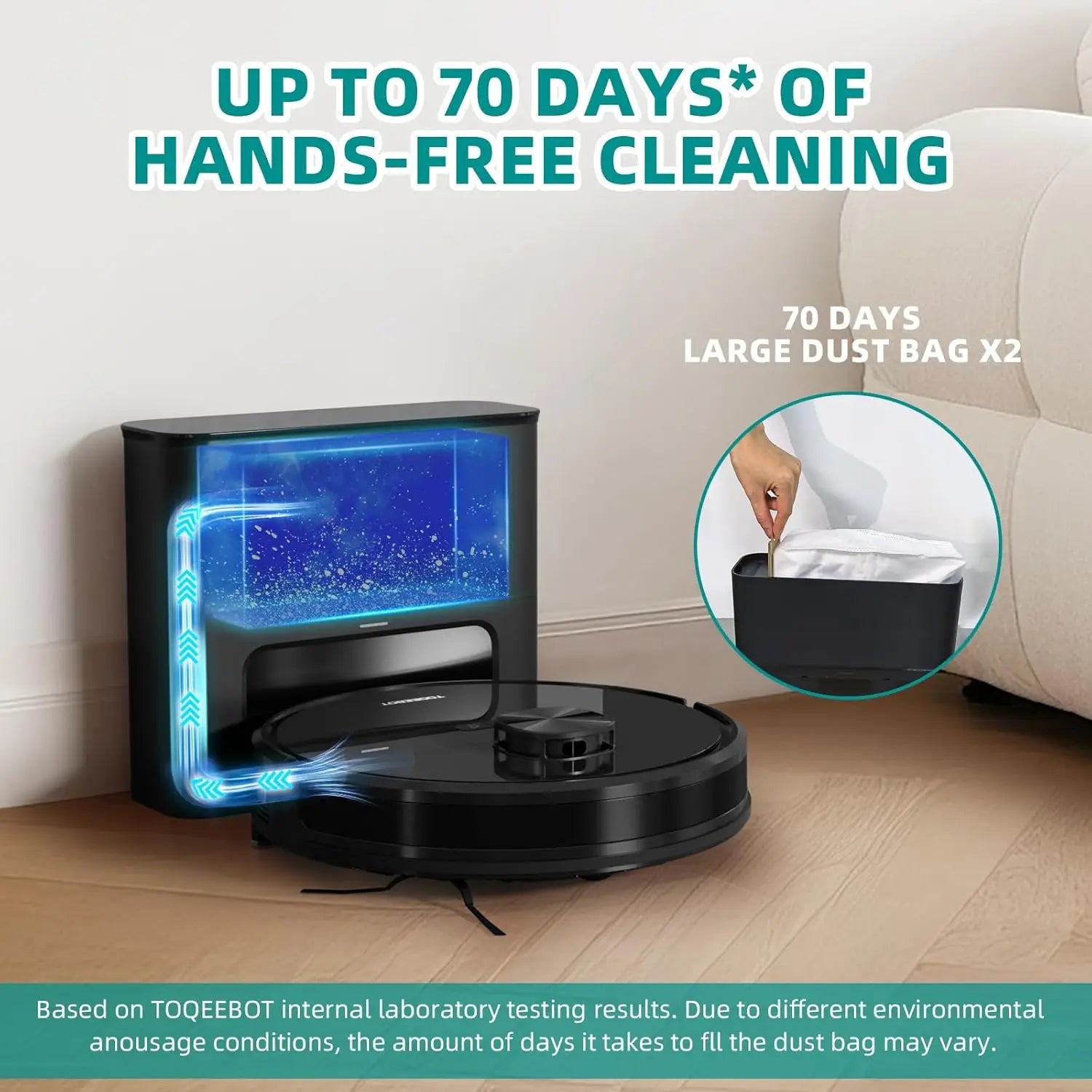 Self-Emptying Robot Vacuum with Mop, Lidar Navigation, WiFi/Alexa Control, Ideal for Pet Hair and All Floors