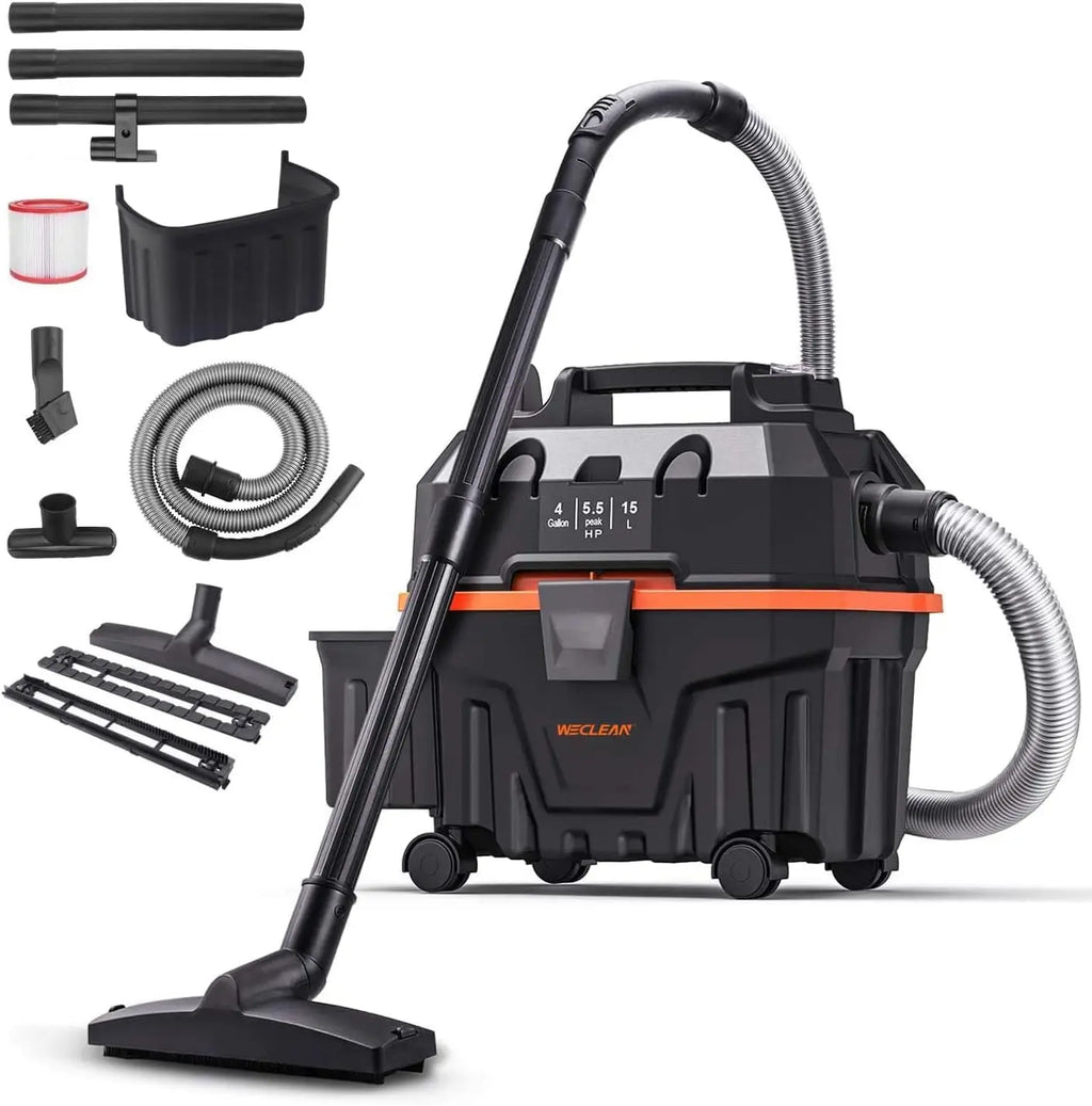 4 Gallon 5.5 HP Commercial Wet Dry Vacuum Cleaner with Blower for Outdoor Patio and Construction