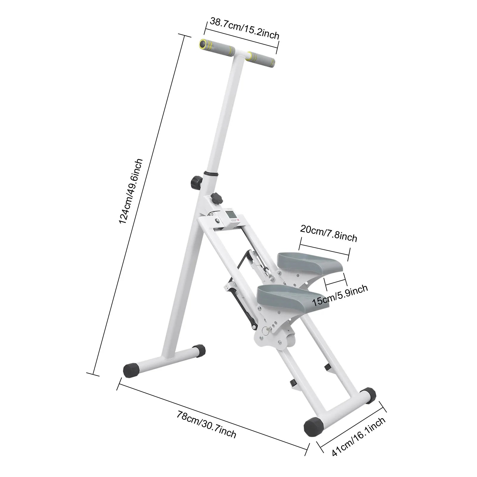 Adjustable Fitness Stepper 150kg Capacity Foldable Design 78x41x124cm Home Exercise Machine for Cardio Leg Workout Body Toning