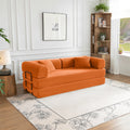 79" Convertible Sofa Bed with Fixed-Shape Frame, Modular Corduroy Sleeper Sofa, Folding Mattress Couch for Small Spaces