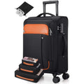 Softside Expandable Carry On Luggage 22x14x9 Airline Approved 20 Inch Suitcase with Wheels and TSA Lock Travel Suitcase with 4-