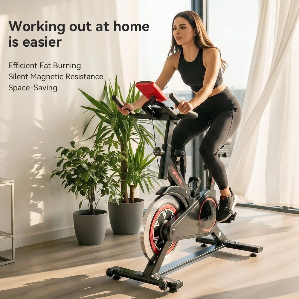 Indoor Bike Silent Home Cycling Exercise Indoor Spin Bike Equipment Adjustable Fitness Bike for Cardio Training