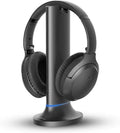 Wireless TV Headphones with Clear Dialogue & Volume Boost, Optical Soundbar Passthrough, Charging Base