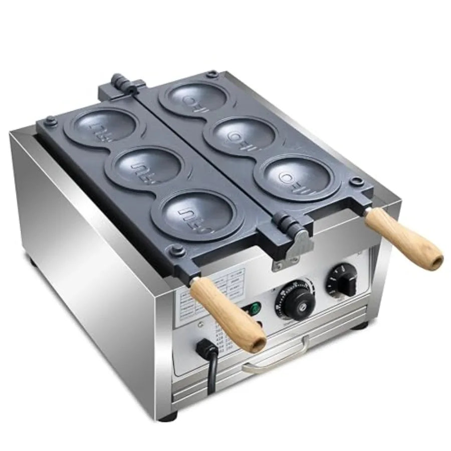 Electric Ice Cream UFO Burger Maker 3pcs Rotary Hamburger Sandwich Machine Non-stick Panini Press Waffle Maker 110V Gelato Pani