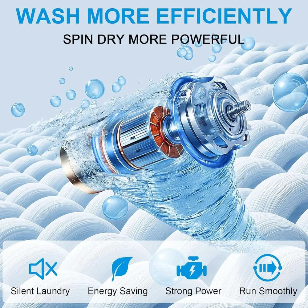17 lbs Compact Automatic Washer and Spinner, 10 Programs, 2.2 Cu. Ft., Ideal for RV, Dorm, and Laundry Needs
