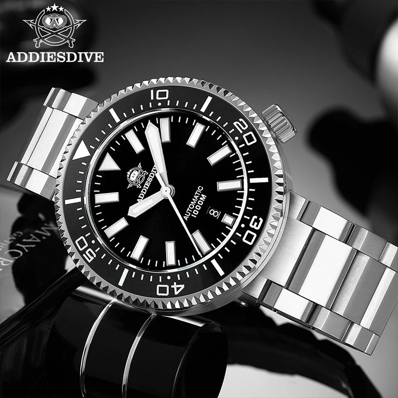 ADDIESDIVE Luxury Men's Diver Watch 1000m Sapphire Crystal Super Luminous BGW9 Movement  821 Automatic Mechanical Couple Watches