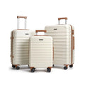 LIGHT FLIGHT 3 Piece Hardside Luggage Set with Spinner Wheels Lightweight White Suitcases for Checked Travel 20/24/28 Inch TSA
