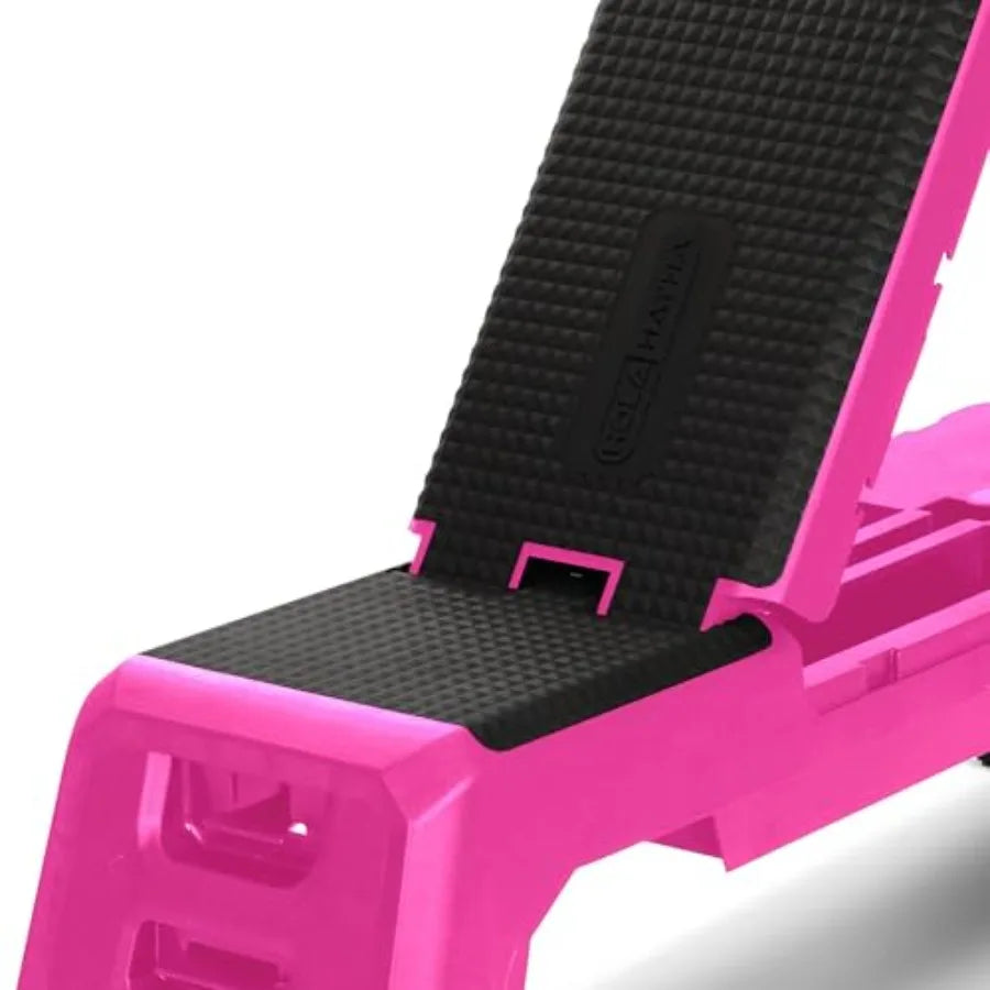 Compact Portable Aerobic Step Platform Exercise Fitness Equipment Cardio Stepper with Adjustable Height for Home Gym in Black a