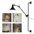 Iron Swing Arm Wall Lamp,Black Wall Lighting Wall Mount Lighting 3-8 m² for Bedroom,Living Room