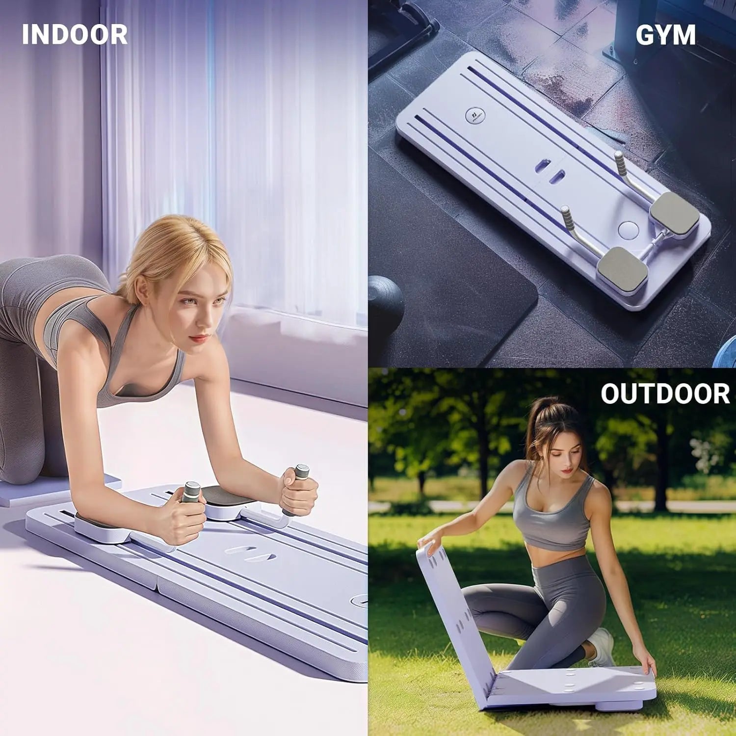 2024 Foldable Pilates Reformer Board, Multi-Purpose 5-in-1 Sliding Board for Home Workouts