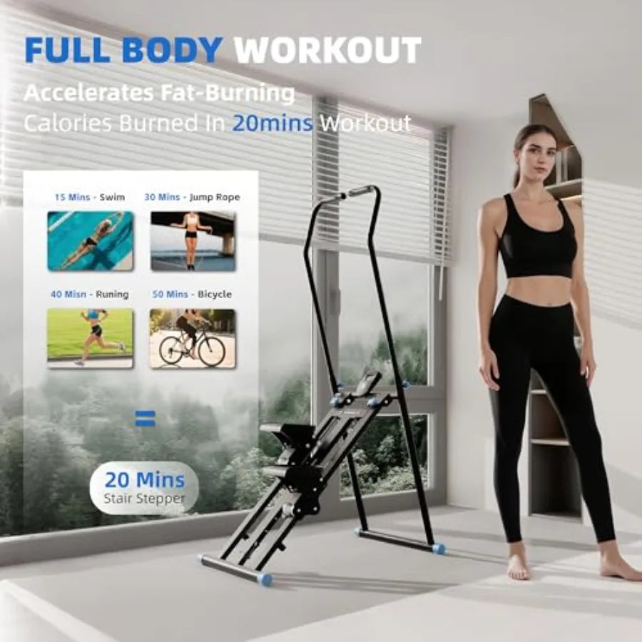 Stair Stepper with Resistance Home Gym Stair Stepper Folding Vertical Climber Cardio Exercise Machine Stair Climber for Full Bo