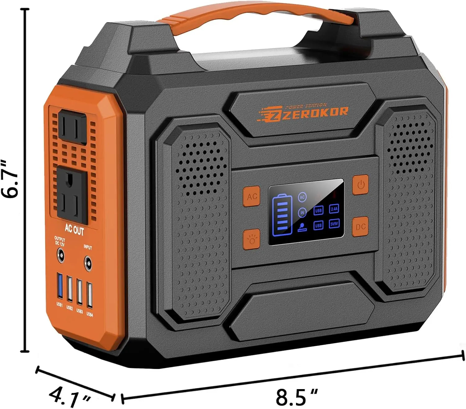 300W Portable Solar Generator with Foldable 60W Panel, 280Wh Battery Pack, Pure Sine Wave AC Outlet for Camping RV Outdoor Use