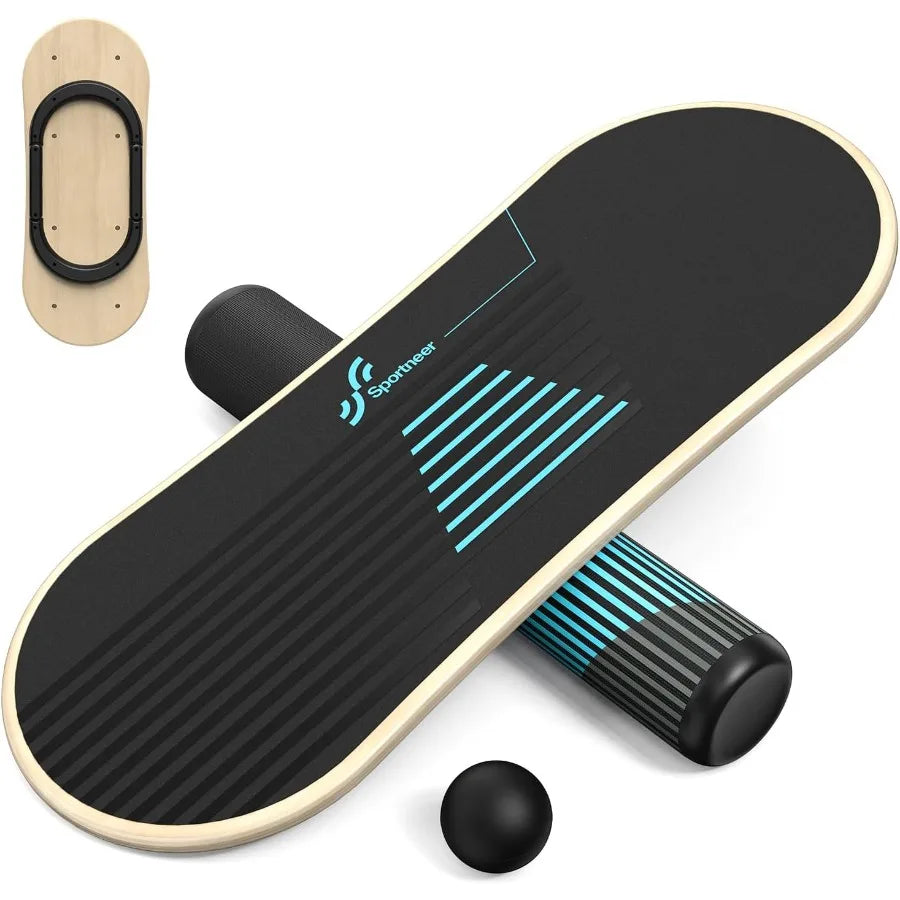Balance Board 7 Modes Wobble Board with Adjustable Stoppers Exercise Balancing Stability Trainer for Improve Balance Surf Train