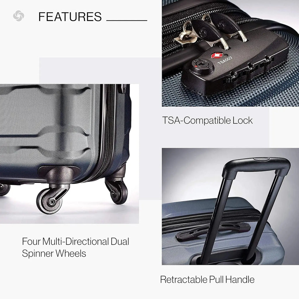 Expandable Hardside Spinner Luggage, Teal Checked-Medium 24-Inch, Durable Travel Suitcase with Smooth Wheels