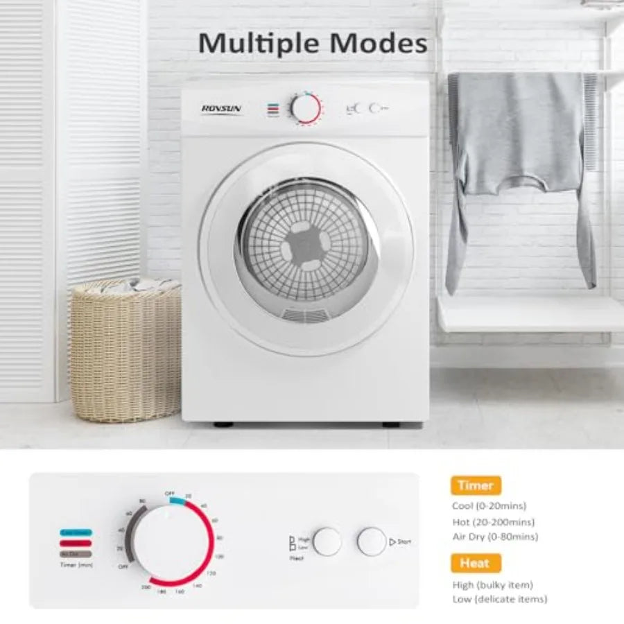 1.8CuFt Portable Clothes Dryer and 17.8LBS Full-Automatic Washing Machine Set Compact Laundry Washer and Dryer Combo Set with S
