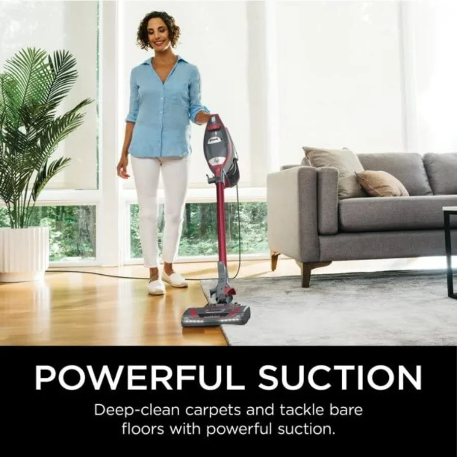 HV370 Rocket Pro Corded Stick Vacuum Comet Red Renewed for Home Cleaning with Lightweight Aluminum Body and High-Performance Mo
