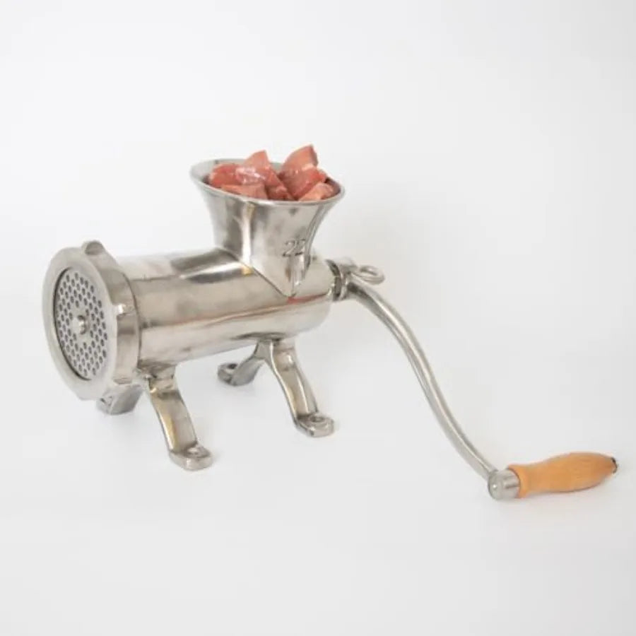 Manual HandCranked Stainless Steel Meat Grinder 22 for Home Use: Ideal for Kitchen Meal Prep Easy to Clean and Store Perfect fo