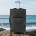Softside Expandable Luggage with Spinner Wheels, 28-Inch Softside Checked Large Luggage, Lightweight Checked Suitcase with Expandable Zippered Pocket and TSA Lock, Black