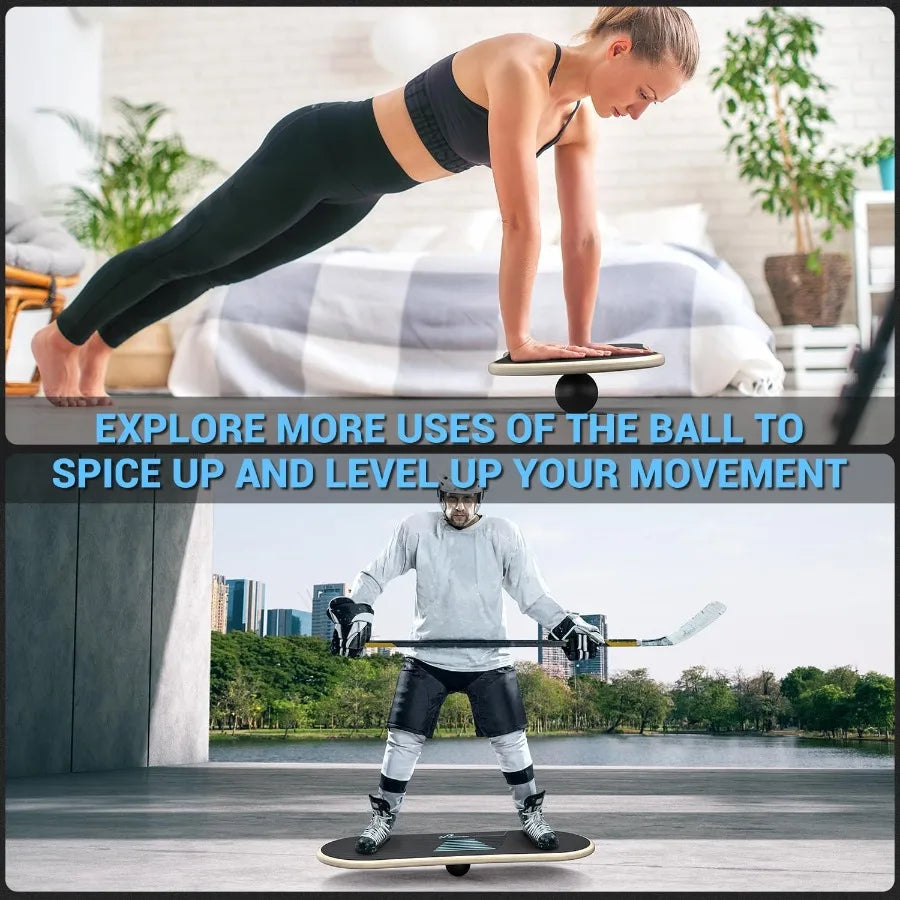 Balance Board 7 Modes Wobble Board with Adjustable Stoppers Exercise Balancing Stability Trainer for Improve Balance Surf Train