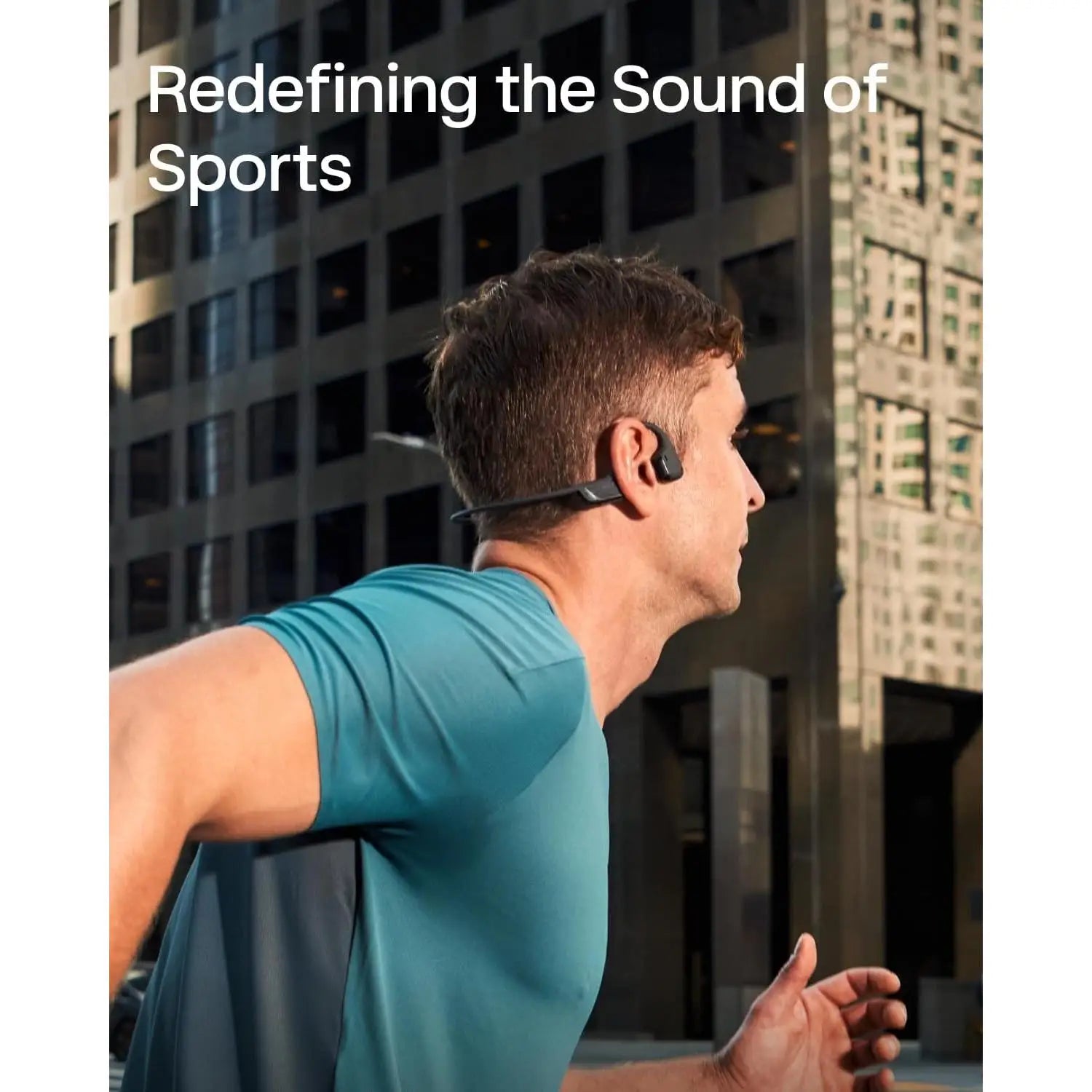 H-New OpenRun Pro 2 - Open-Ear, Bone Conduction Sport Headphones - with Reflective Strip - Sweat Resistant, Workout Headphones