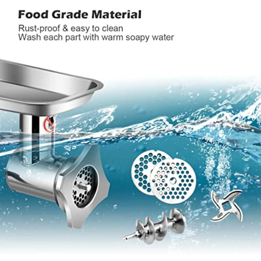 Commercial Meat Grinder 1.5 HP 1100W 551LB h Stainless Steel Electric Sausage Stuffer 225RPM Heavy Duty Industrial Meat Mincer