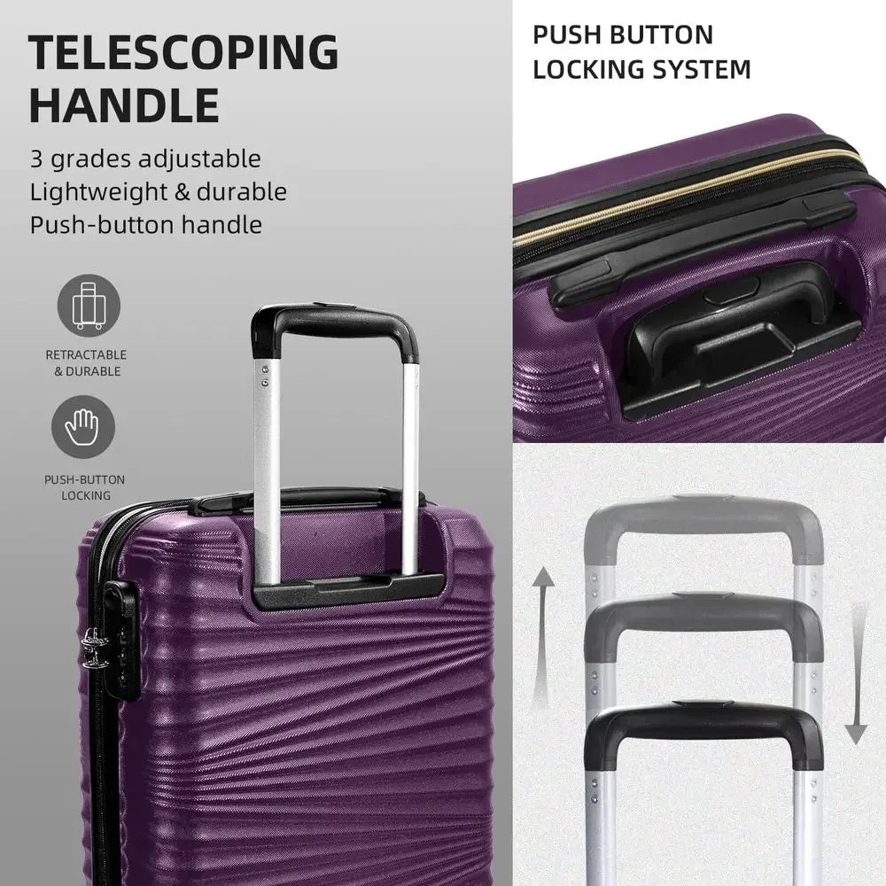 5-Piece Hard Shell Expandable Luggage Set with Spinner Wheels, Lightweight Travel Suitcases for Men and Women (14/18/20/24/28 in
