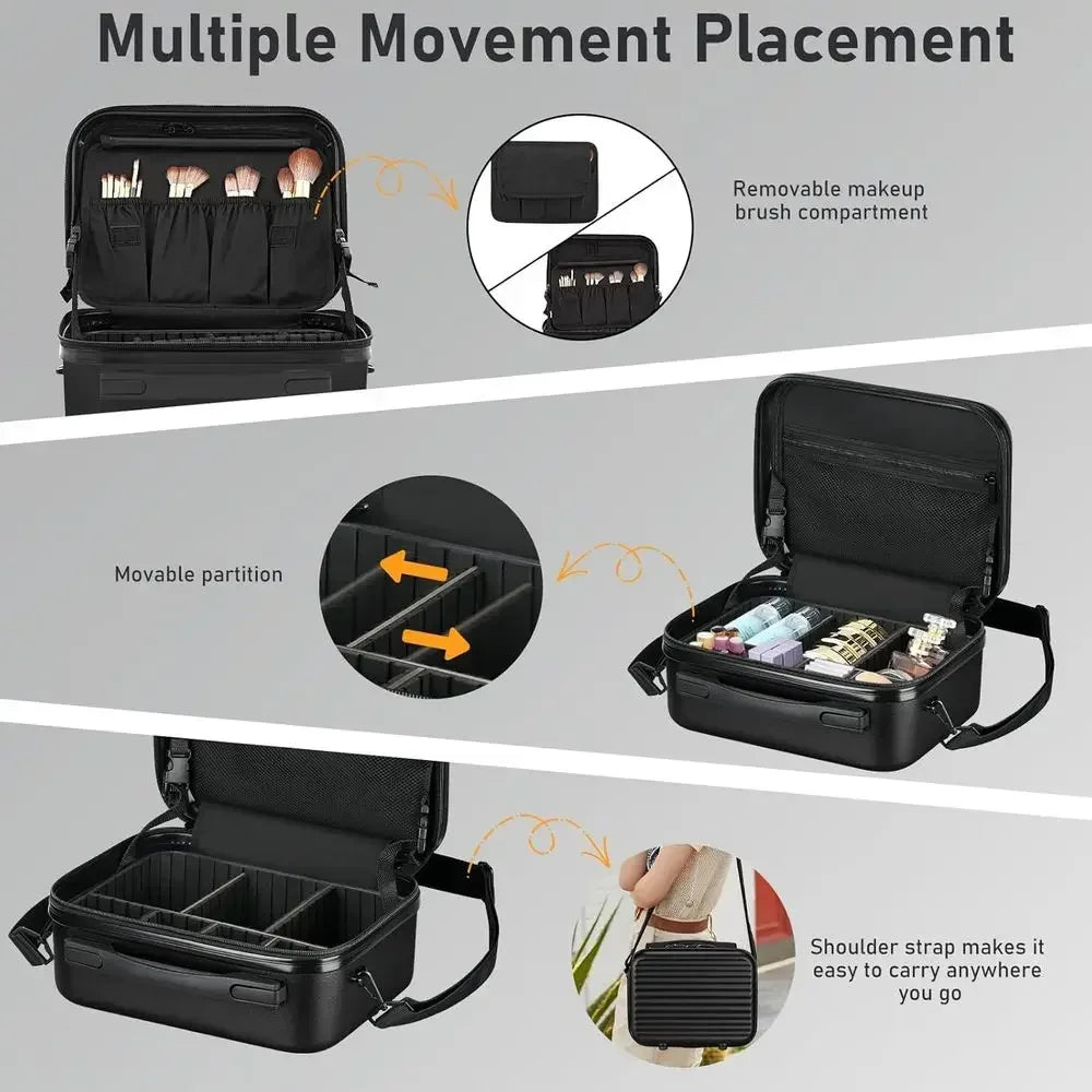 4-Piece Suitcase Set with Wheels, ABS Shell, TSA Lock, Spinner Luggage (20/24/28 inch, Black)
