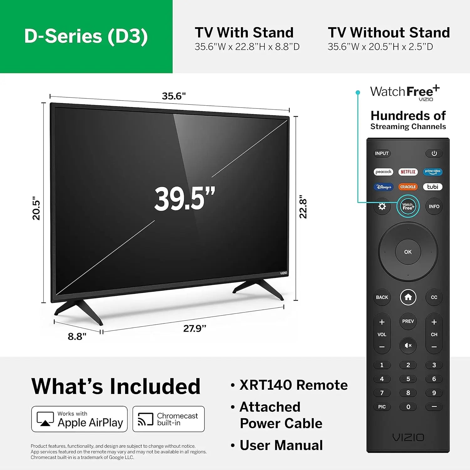 40-inch Full HD 1080p Smart TV with Built-in Chromecast, Streaming Channels, Renewed 2021 Model