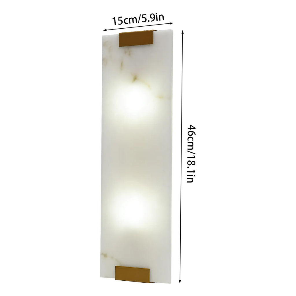 Rectangular G9 Light Wall Lamp Hand Carved Alabaster Sconce for Bedroom Kitchen Us