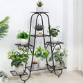 7 Pot Metal Plant Stand Garden Flower Shelves Outdoor Indoor Wrought Iron New