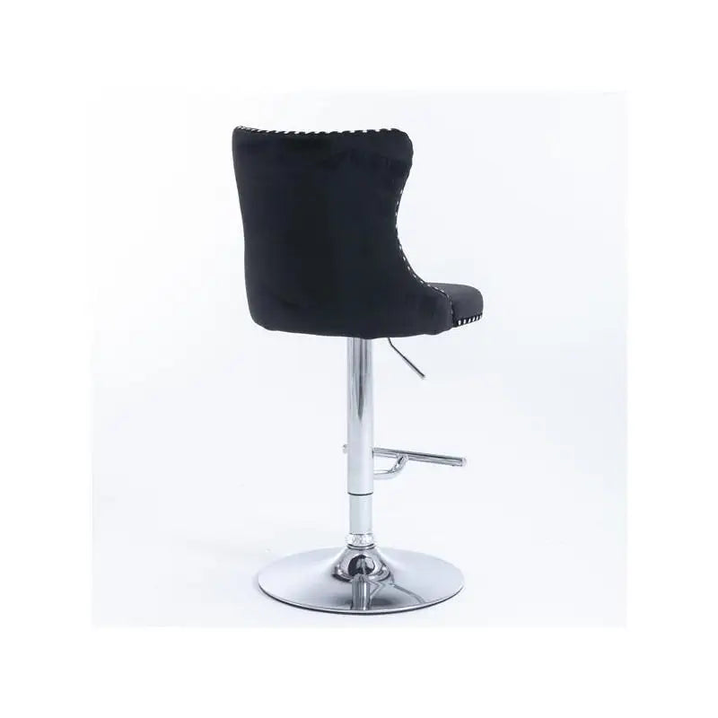 Adjustable Height Velvet Bar Stools with Backs, Modern Upholstered Chrome Base, Comfortable Tufted Design for Home Pub and
