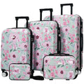 Luggage Sets for Travel: PC Material, Black, Lightweight Durable Hardside 5-Piece Set with Spinner Wheels and TSA Lock