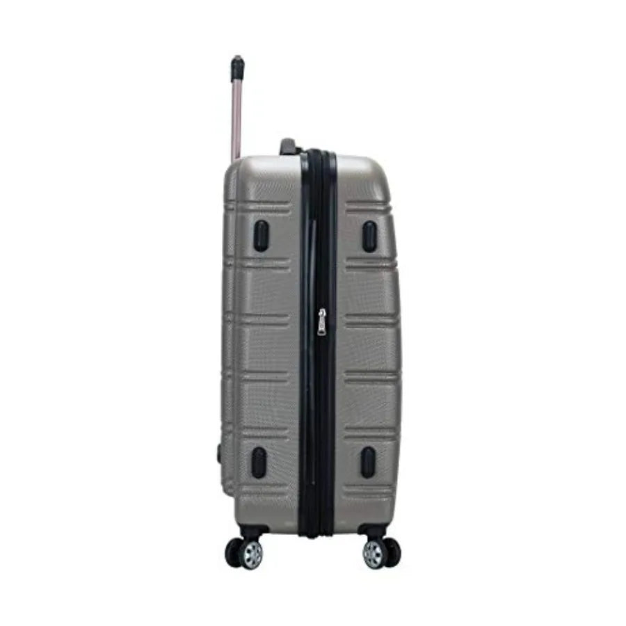 Rockland Melbourne Hardside Expandable Spinner Wheel Luggage Silver 3-Piece Set 20/24/28