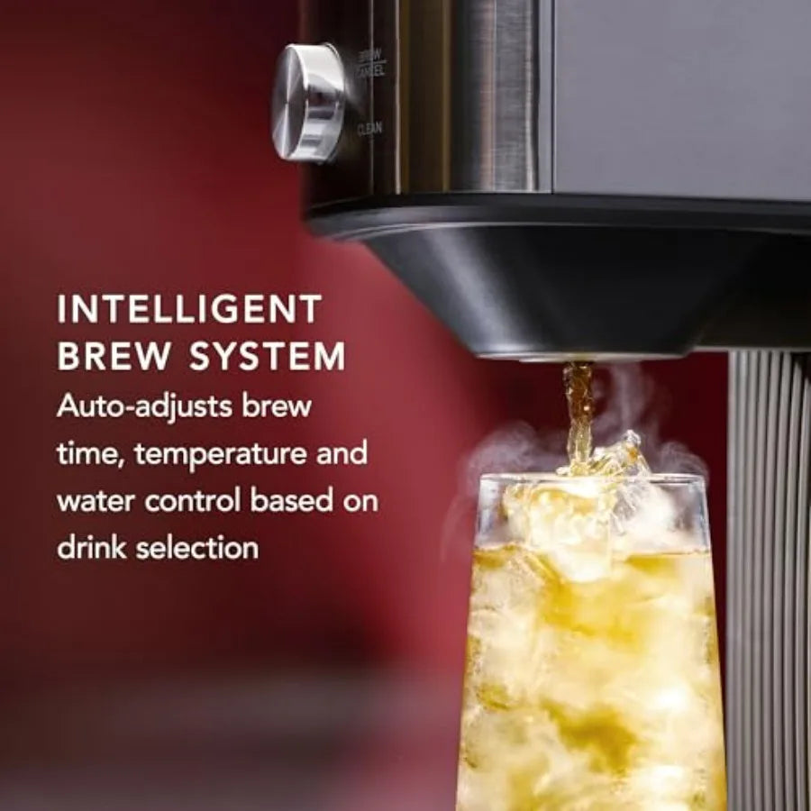 Hot Cold Brew Coffee Maker Tea Brewer for Home Use with Stainless Steel Filter Black Design Energy Efficient and Easy to Clean
